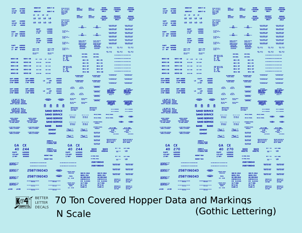 Dimensional and Weight Data 70 Ton Covered Hopper Gothic Font