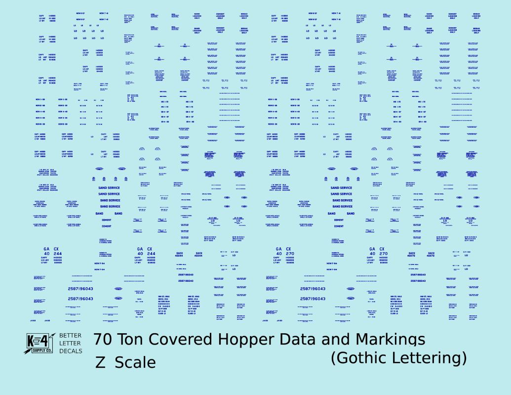 Dimensional and Weight Data 70 Ton Covered Hopper Gothic Font