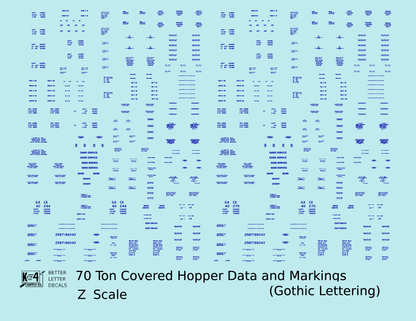 Dimensional and Weight Data 70 Ton Covered Hopper Gothic Font