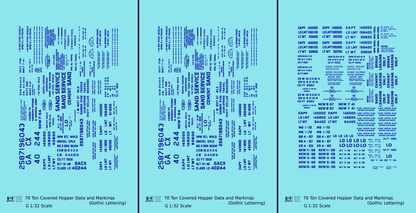 Dimensional and Weight Data 70 Ton Covered Hopper Gothic Font