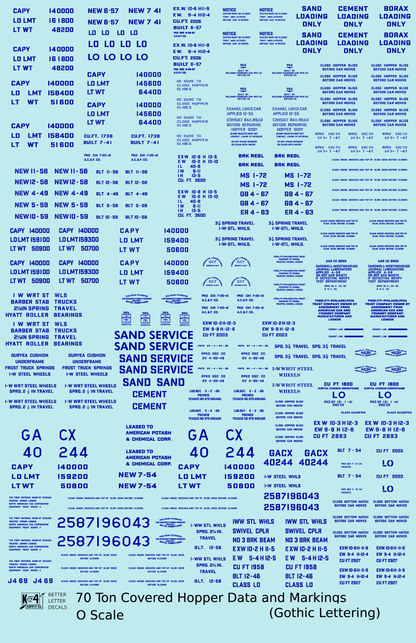 Dimensional and Weight Data 70 Ton Covered Hopper Gothic Font