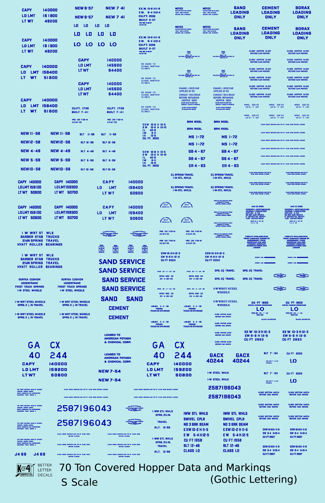 Dimensional and Weight Data 70 Ton Covered Hopper Gothic Font