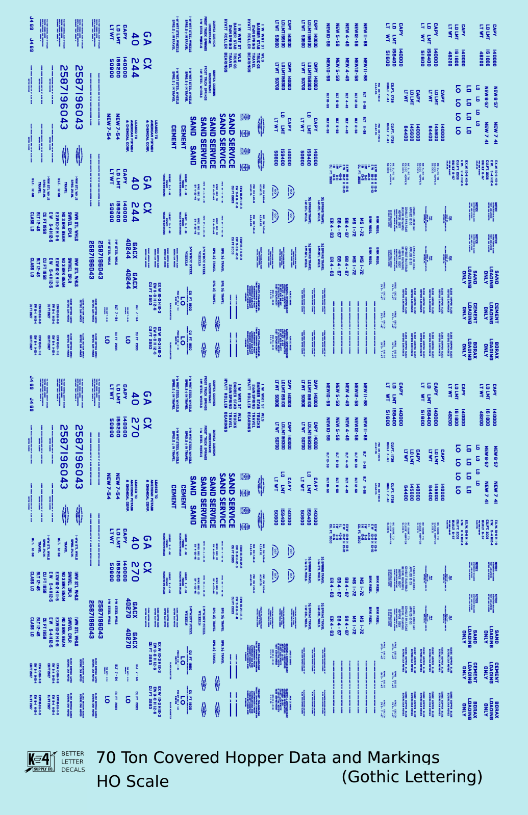 Dimensional and Weight Data 70 Ton Covered Hopper Gothic Font