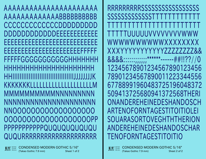 Condensed Modern Gothic Letter Number Alphabet