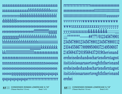 Lowercase Condensed Roman Letter Number Alphabet