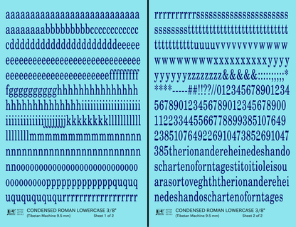 Lowercase Condensed Roman Letter Number Alphabet