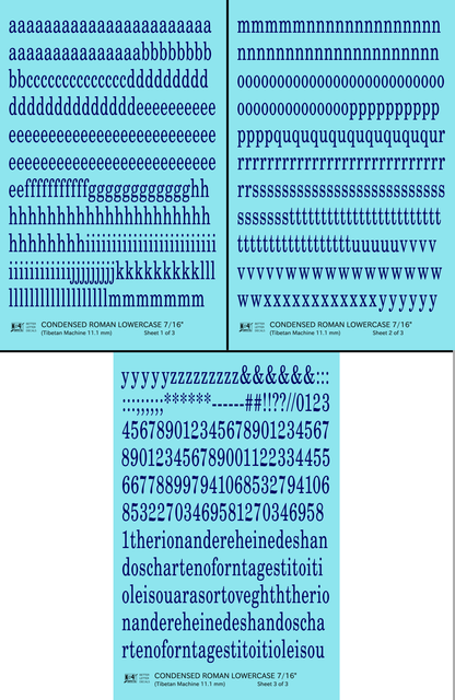Lowercase Condensed Roman Letter Number Alphabet