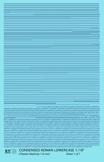 Lowercase Condensed Roman Letter Number Alphabet