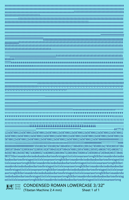 Lowercase Condensed Roman Letter Number Alphabet