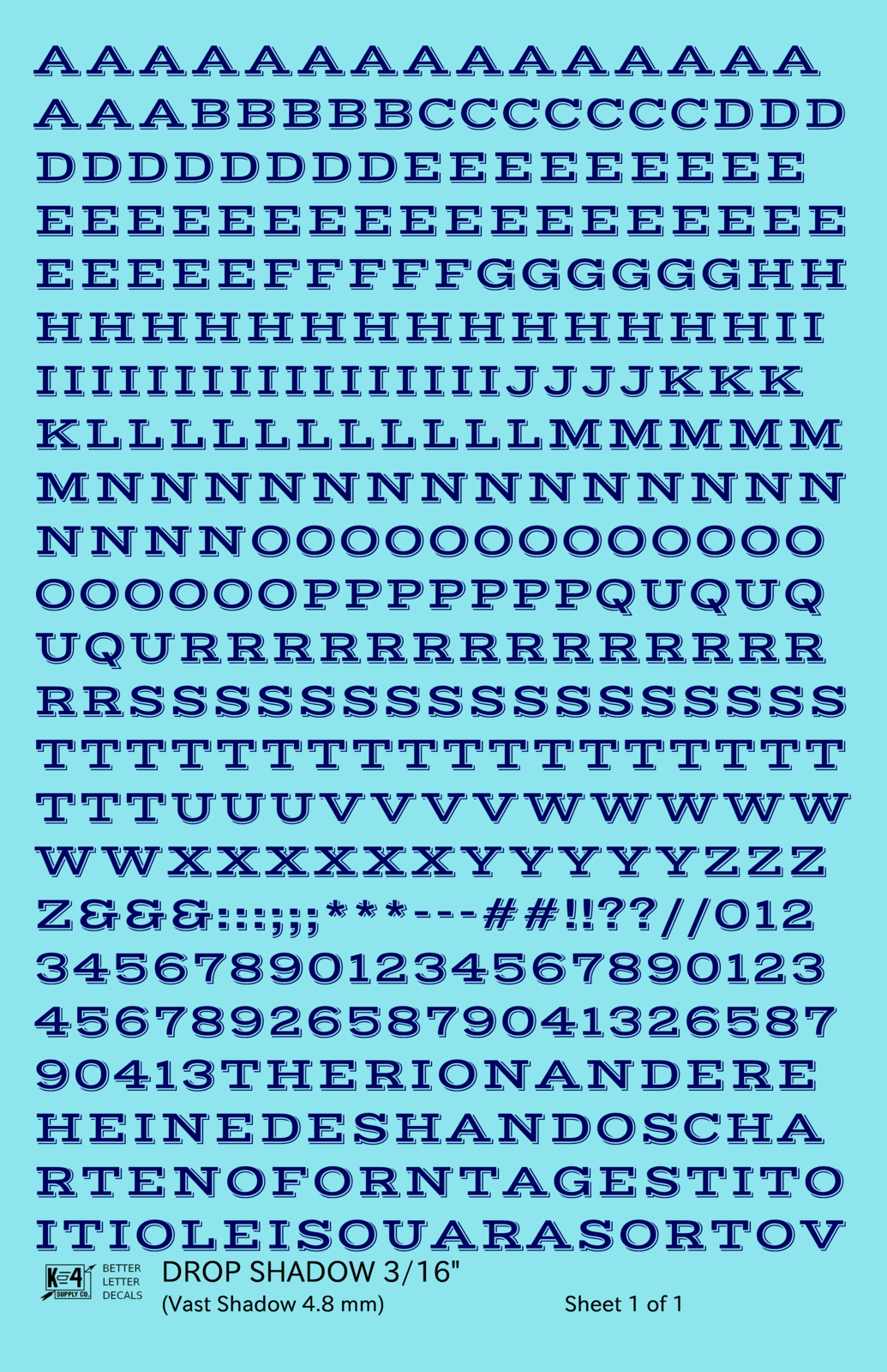 Drop Shadow Letter Number Alphabet