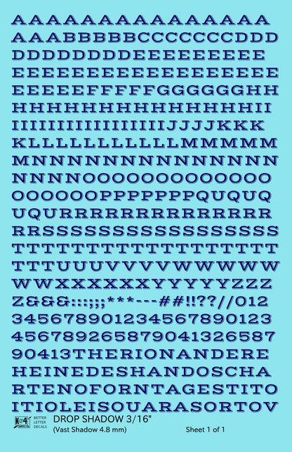 Drop Shadow Letter Number Alphabet