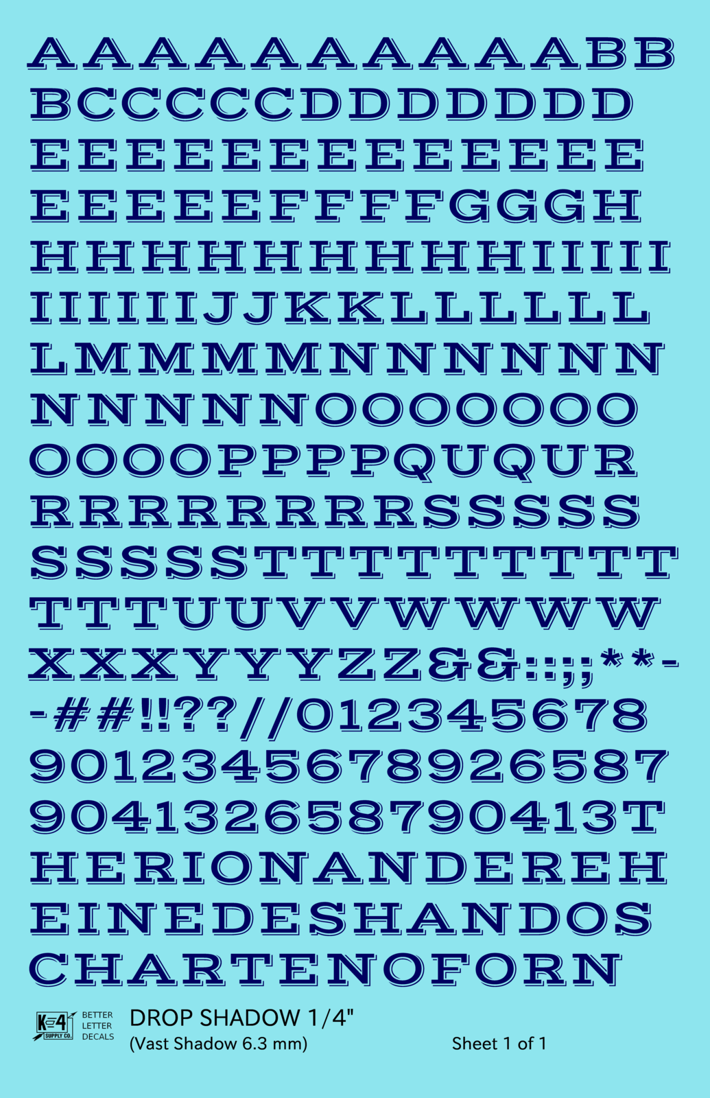 Drop Shadow Letter Number Alphabet