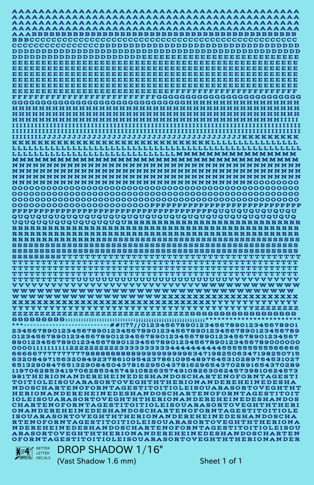 Drop Shadow Letter Number Alphabet