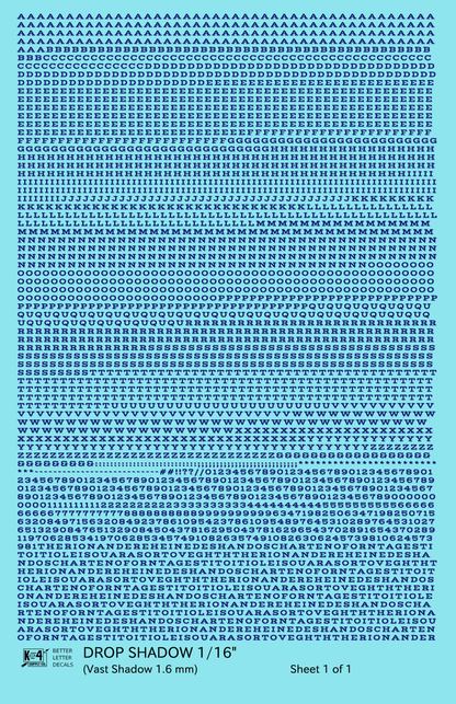 Drop Shadow Letter Number Alphabet