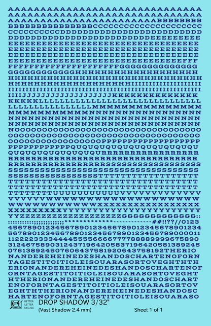 Drop Shadow Letter Number Alphabet