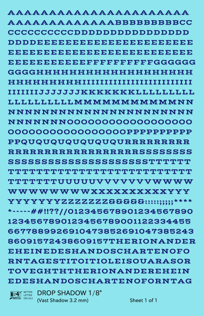 Drop Shadow Letter Number Alphabet