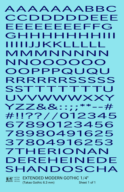 Extended Modern Gothic Letter Number Alphabet