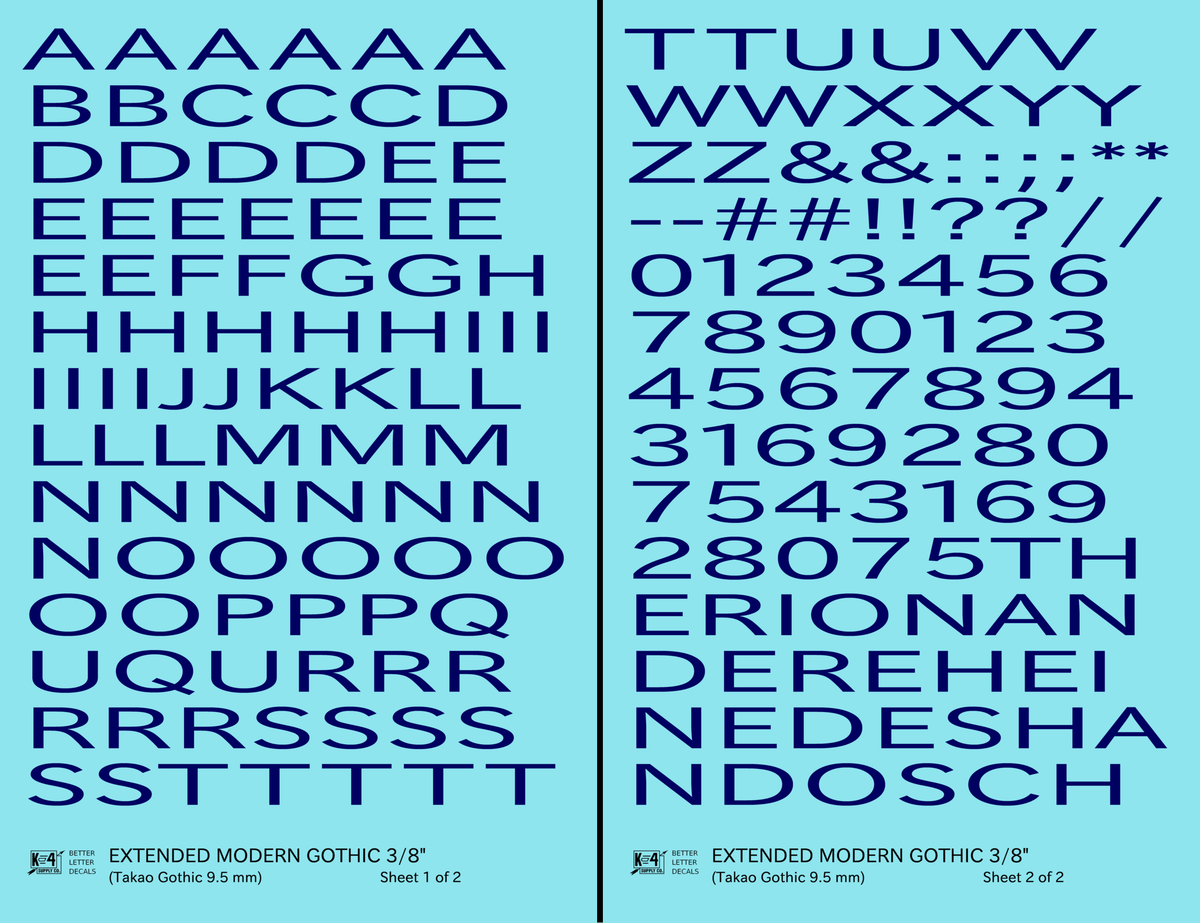 Extended Modern Gothic Letter Number Alphabet