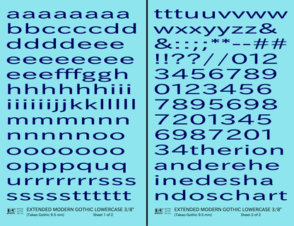 Lowercase Extended Modern Gothic Letter Alphabet