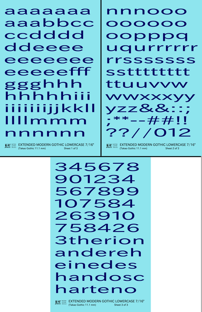 Lowercase Extended Modern Gothic Letter Alphabet