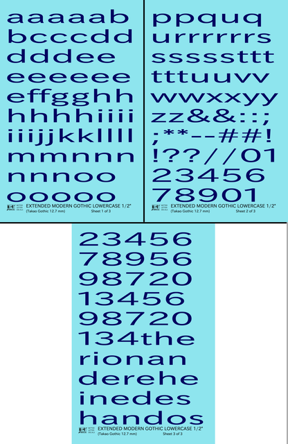 Lowercase Extended Modern Gothic Letter Alphabet