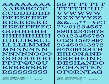 Extended Roman Letter Number Alphabet
