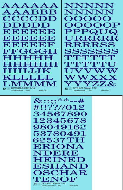 Extended Roman Letter Number Alphabet