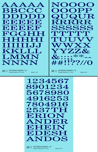 Extended Roman Letter Number Alphabet