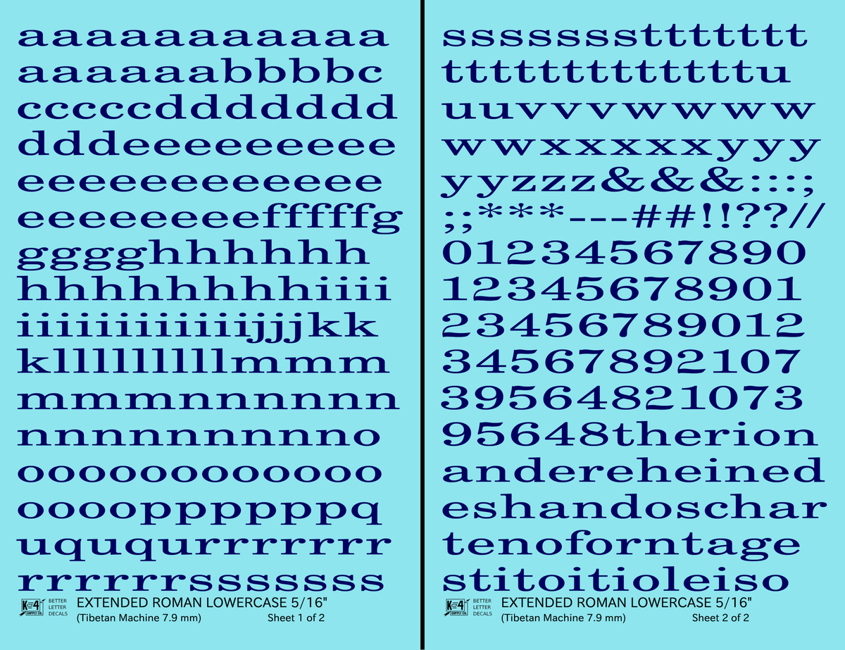 Lowercase Extended Roman Letter Number Alphabet