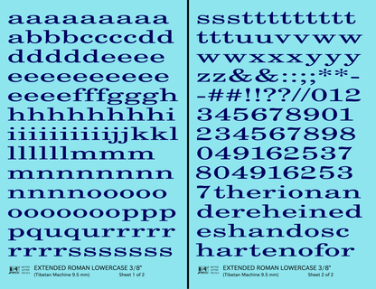 Lowercase Extended Roman Letter Number Alphabet