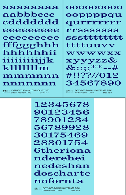 Lowercase Extended Roman Letter Number Alphabet