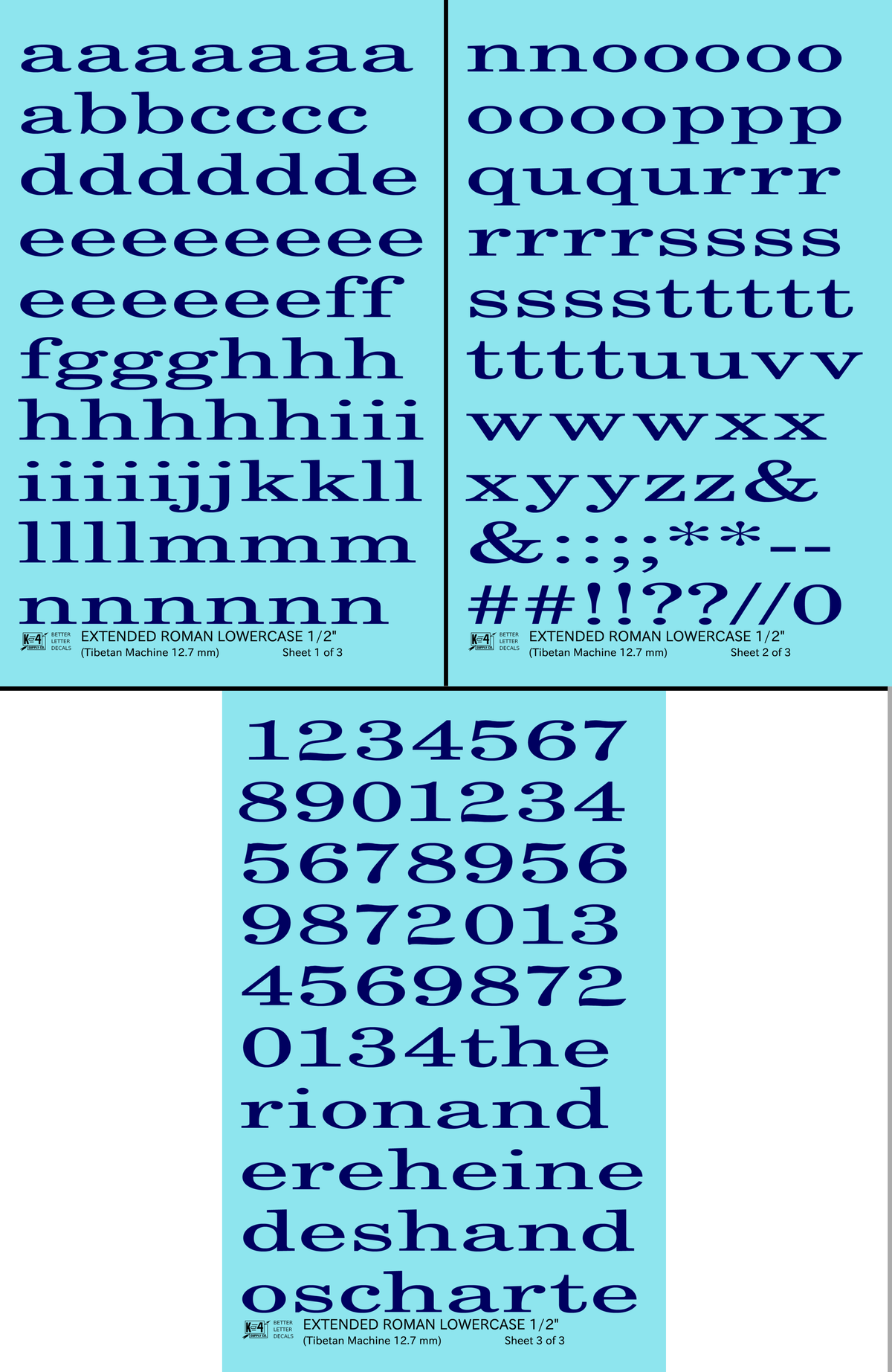 Lowercase Extended Roman Letter Number Alphabet