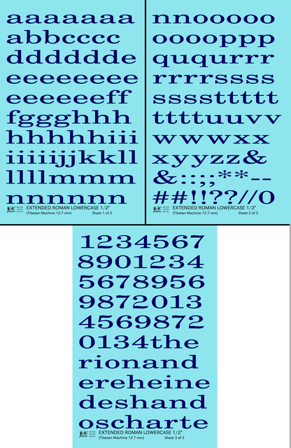 Lowercase Extended Roman Letter Number Alphabet