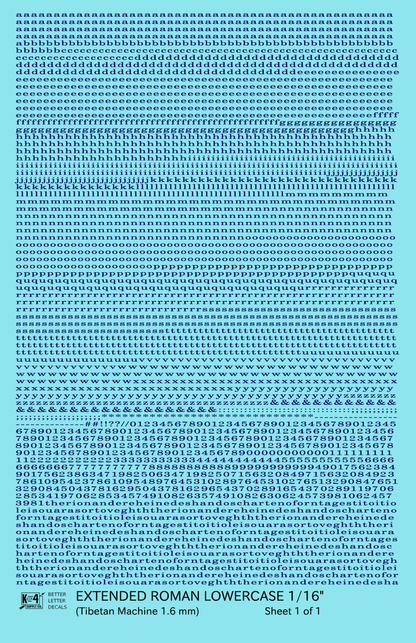 Lowercase Extended Roman Letter Number Alphabet