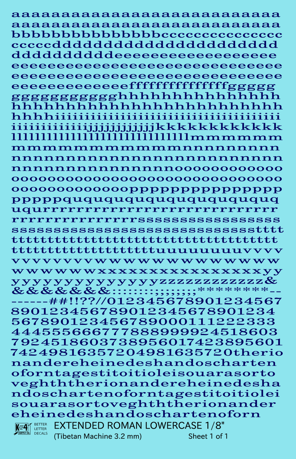 Lowercase Extended Roman Letter Number Alphabet