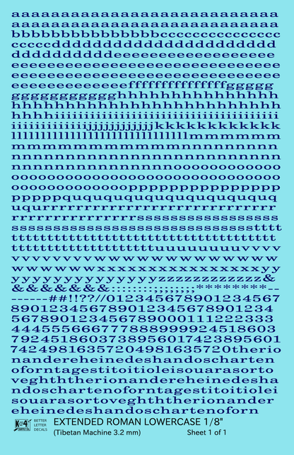 Lowercase Extended Roman Letter Number Alphabet