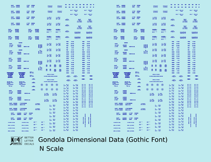 Dimensional and Weight Data Gondola Gothic Font