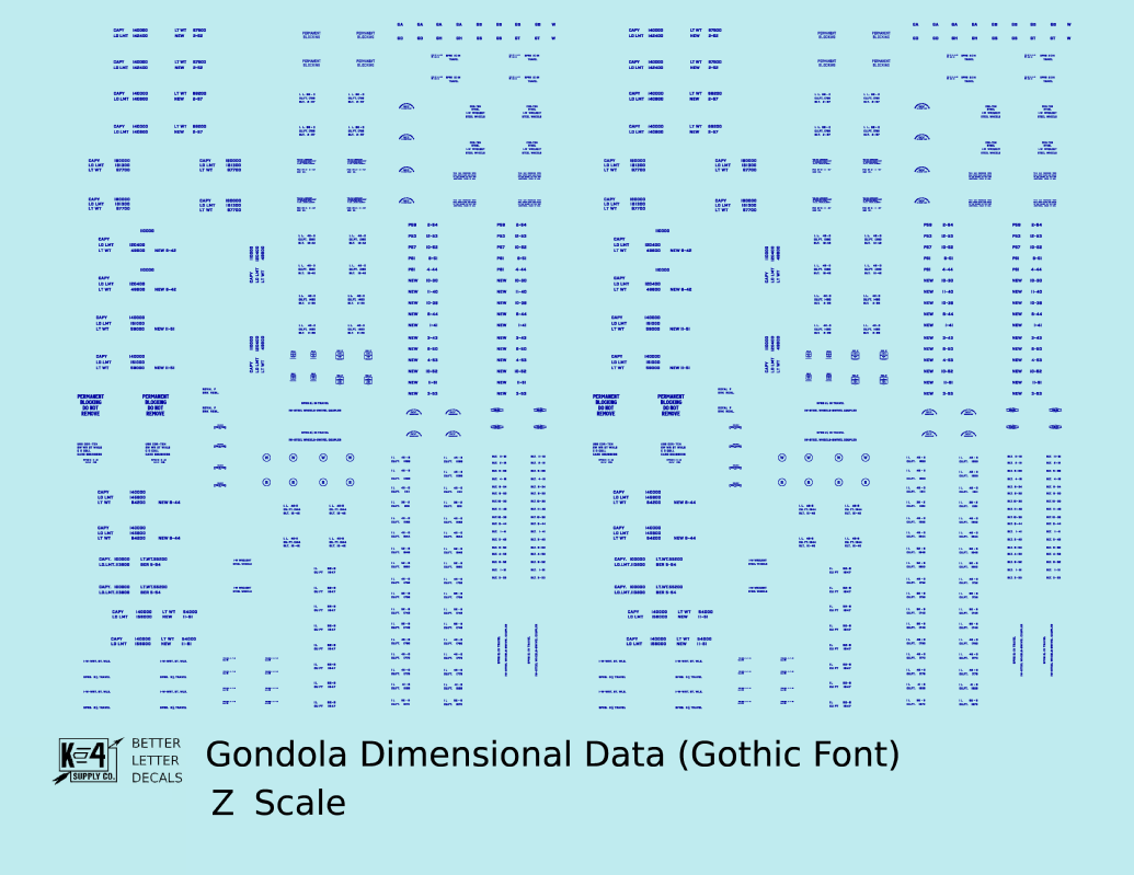 Dimensional and Weight Data Gondola Gothic Font