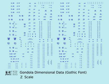 Dimensional and Weight Data Gondola Gothic Font