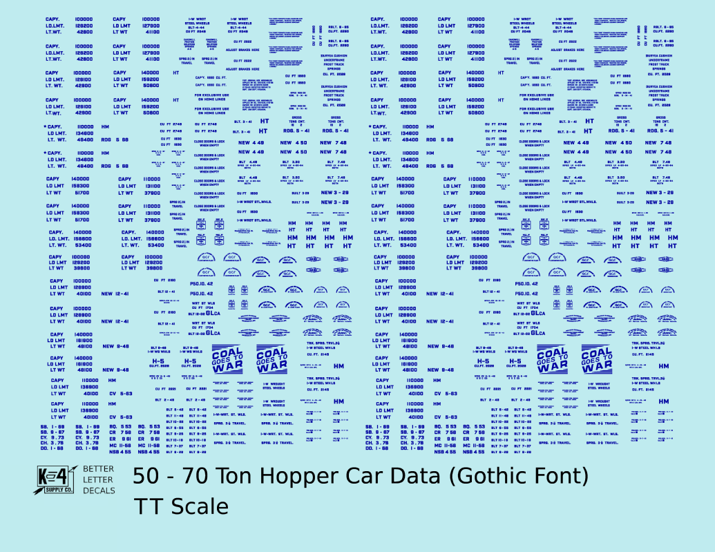 Dimensional and Weight Data 50 To 70 Ton Hopper Car Gothic Font