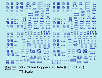 Dimensional and Weight Data 50 To 70 Ton Hopper Car Gothic Font
