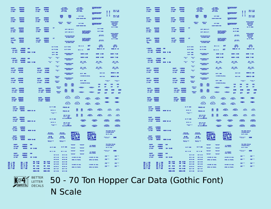 Dimensional and Weight Data 50 To 70 Ton Hopper Car Gothic Font