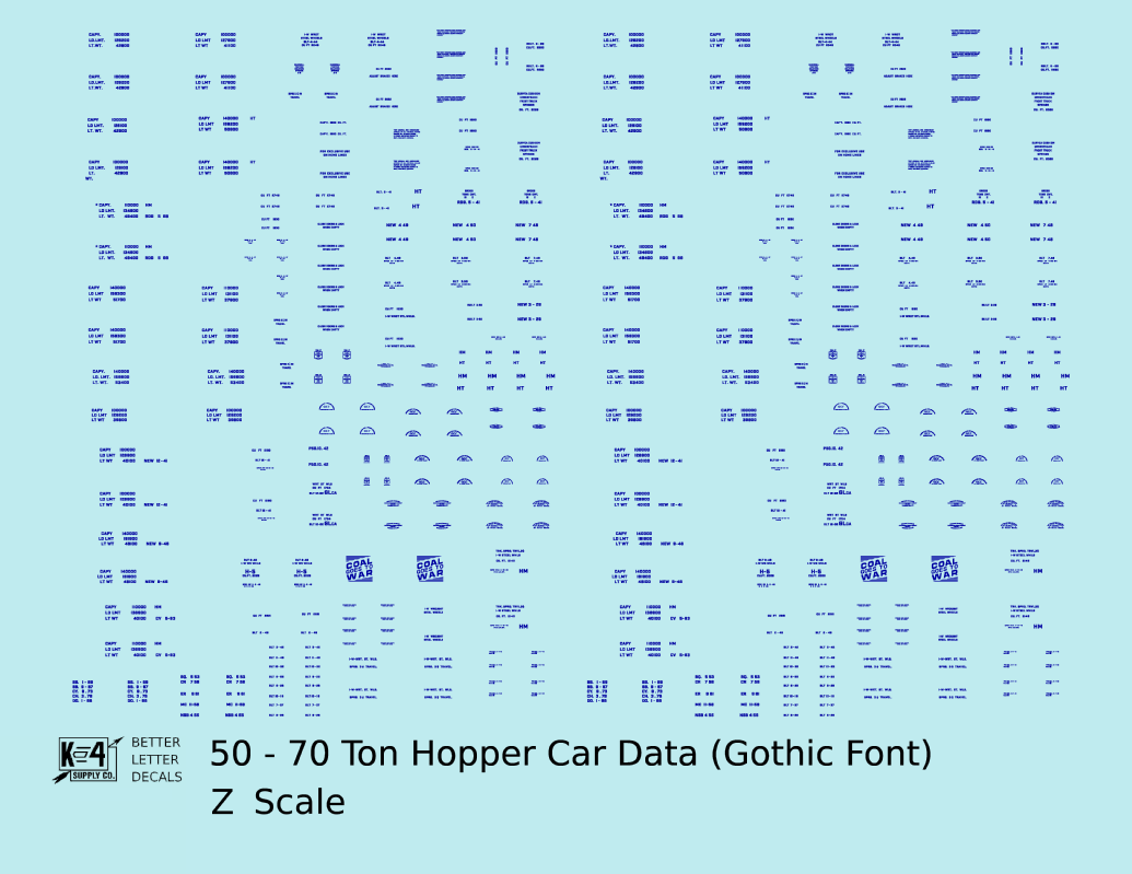 Dimensional and Weight Data 50 To 70 Ton Hopper Car Gothic Font