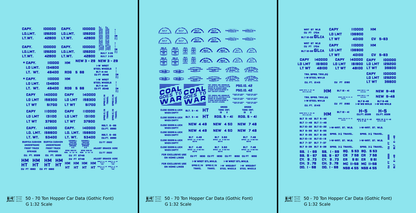 Dimensional and Weight Data 50 To 70 Ton Hopper Car Gothic Font