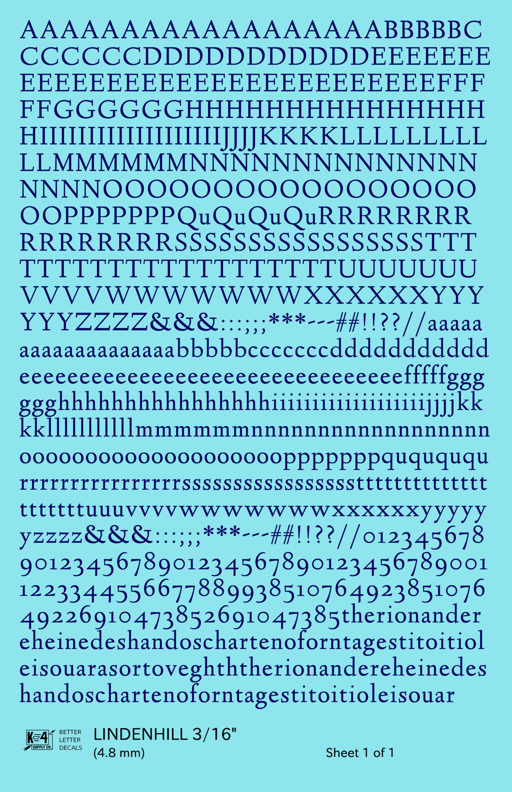 Lindenhill Letter Number Alphabet