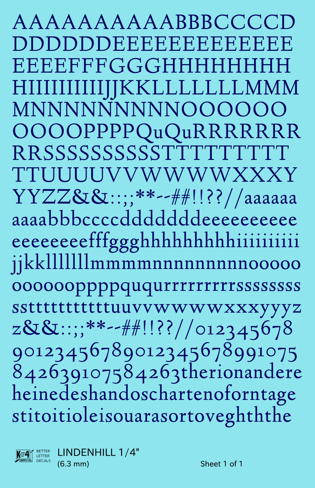 Lindenhill Letter Number Alphabet