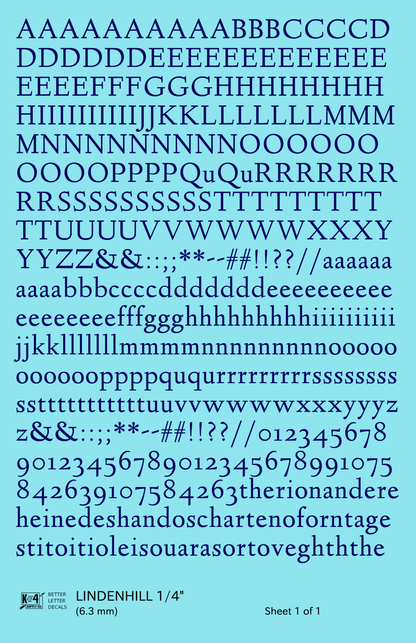 Lindenhill Letter Number Alphabet