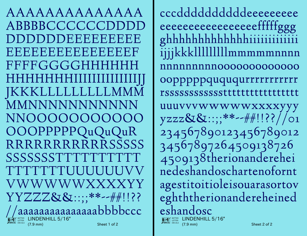 Lindenhill Letter Number Alphabet