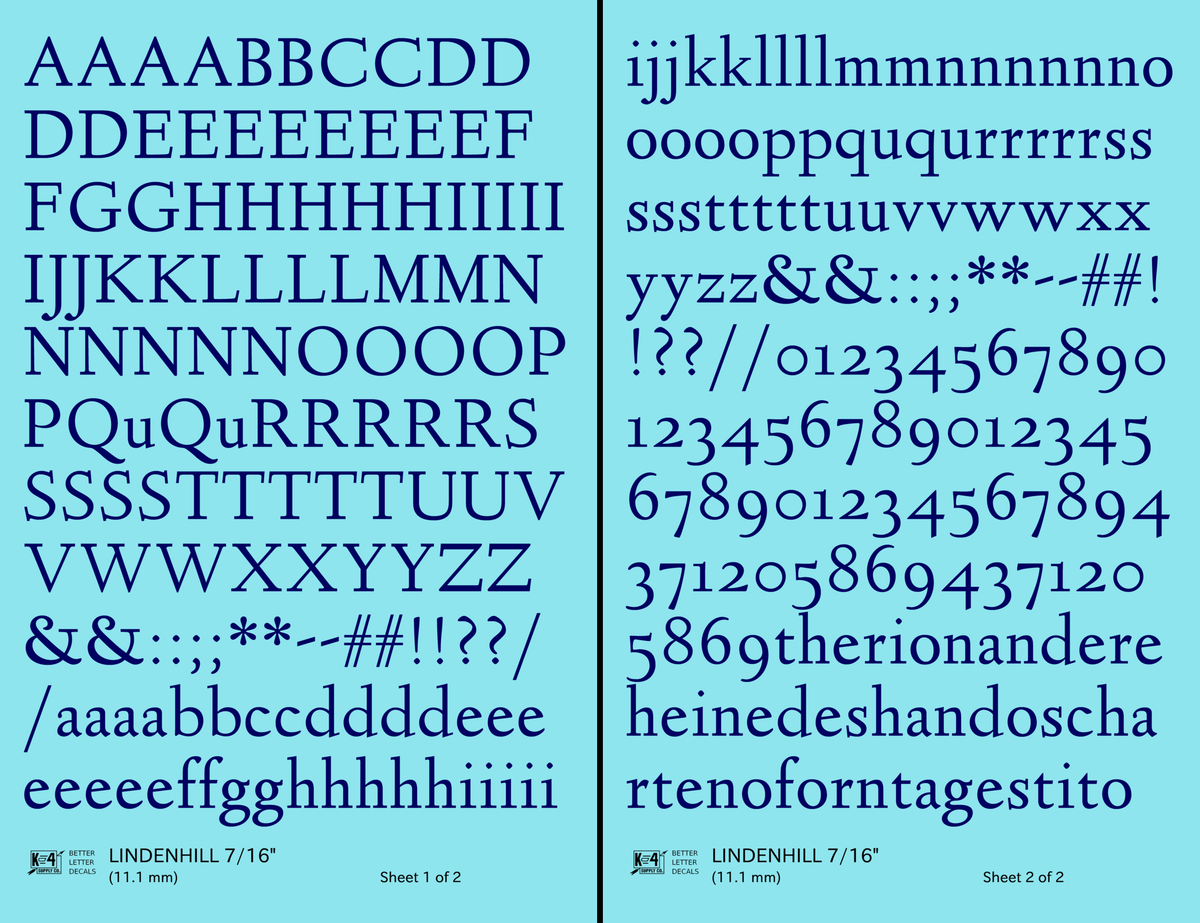 Lindenhill Letter Number Alphabet