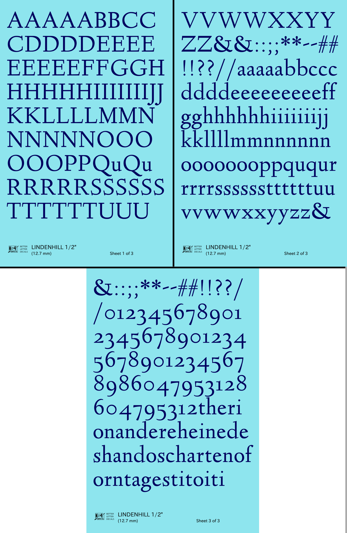 Lindenhill Letter Number Alphabet